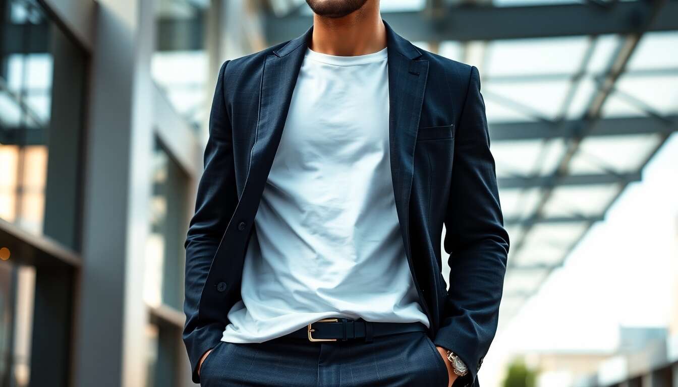 Associer le t-shirt et le blazer avec style Associer le t-shirt et le blazer avec style