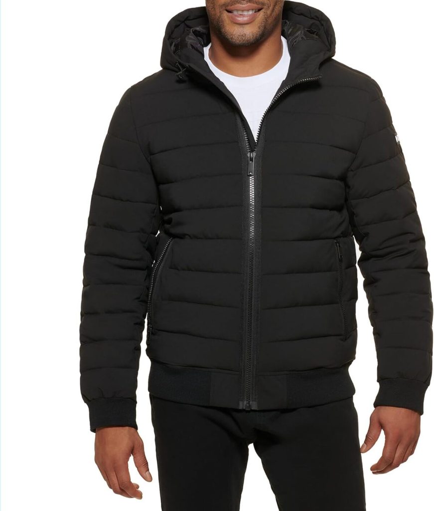 Test de la veste bomber matelassée DKNY noire pour homme