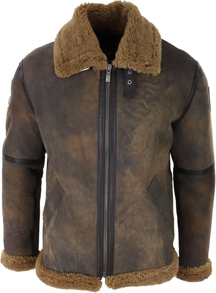 Avis sur la veste pilote en peau de mouton pour homme
