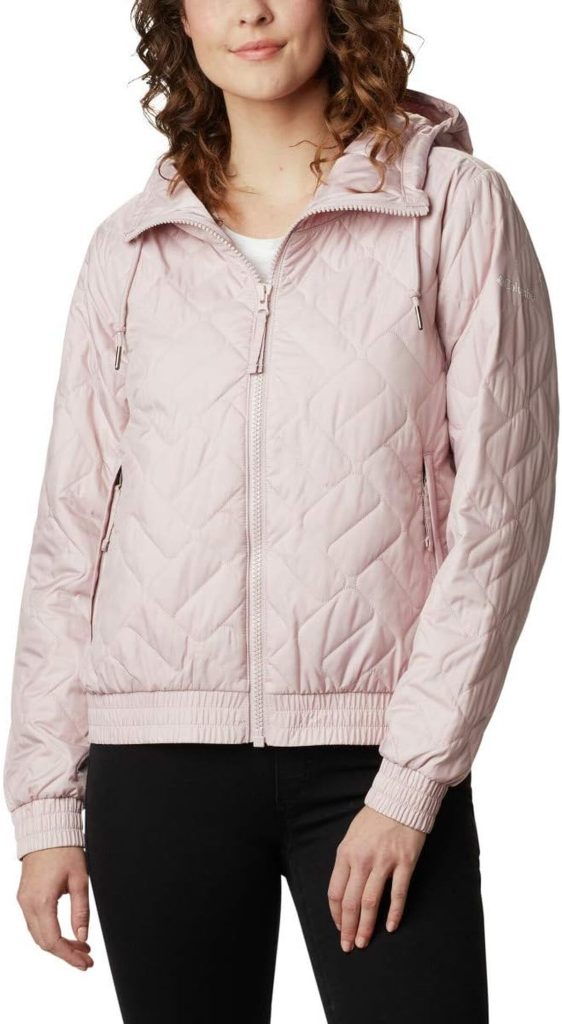 Test : blouson Columbia Sweet View Insulated Bomber rose minéral pour femmes