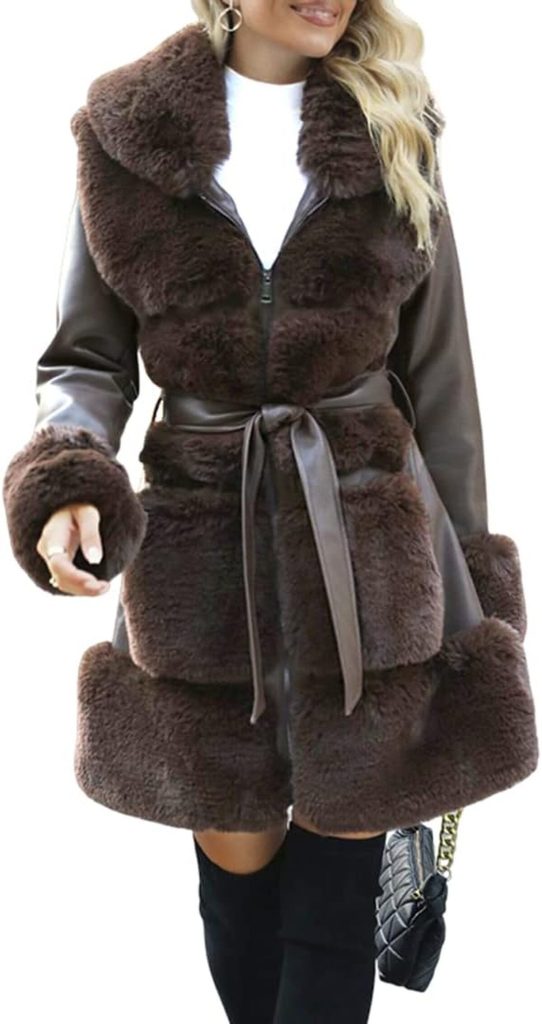 Test de la parka à capuche Giolshon modèle 241 en faux cuir et fourrure