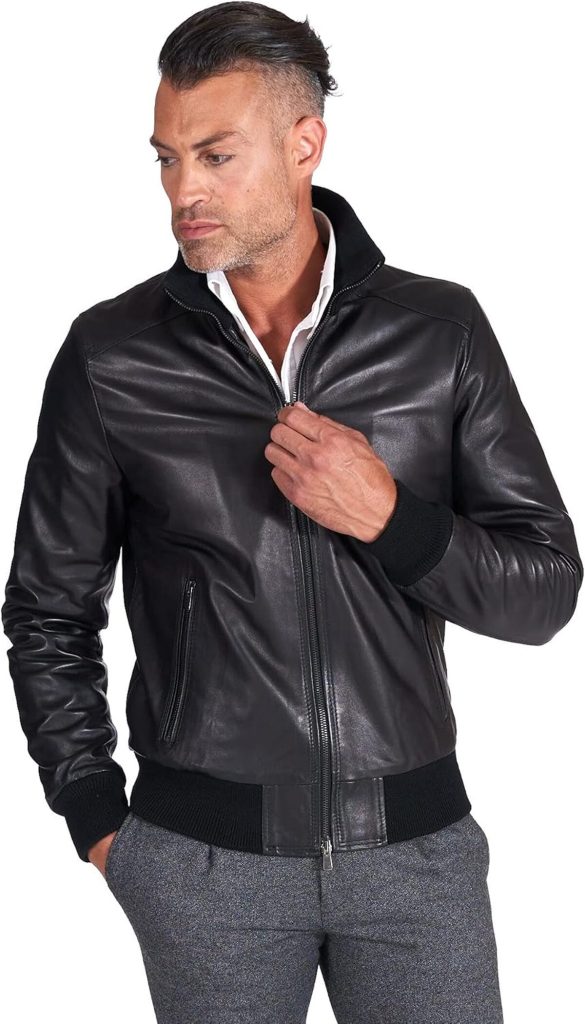 Test du blouson motard en cuir D'Arienzo noir pour homme