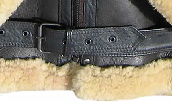 Noble House Blouson d'aviateur modèle RAF en véritable Peau lainée Marron