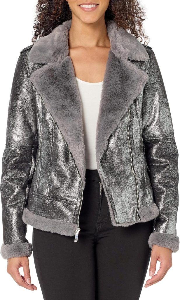 Avis sur la veste moto Tommy Hilfiger en peau de mouton noire