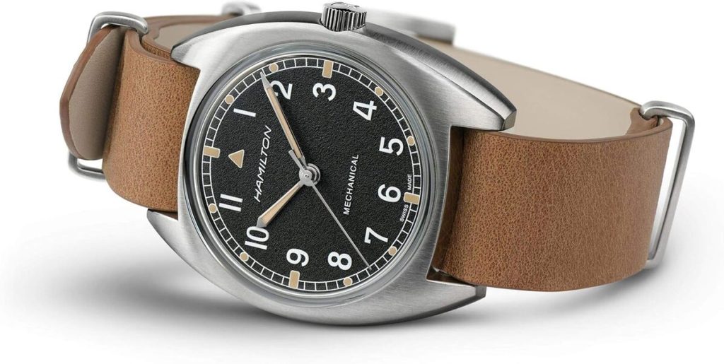 Test : montre chrono Hamilton H76419531 style aviateur kaki