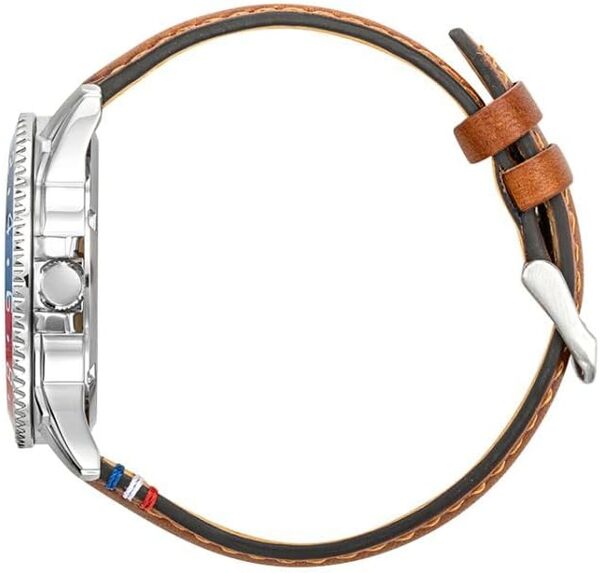 Patrouille de France Montre Aviateur Athos 7 - GMT - Cuir Marron Surpiqué