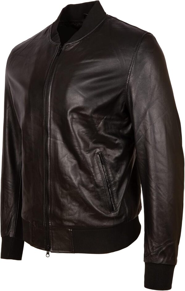 Aviatrix Blouson aviateur tendance en cuir véritable pour homme (D9J9)