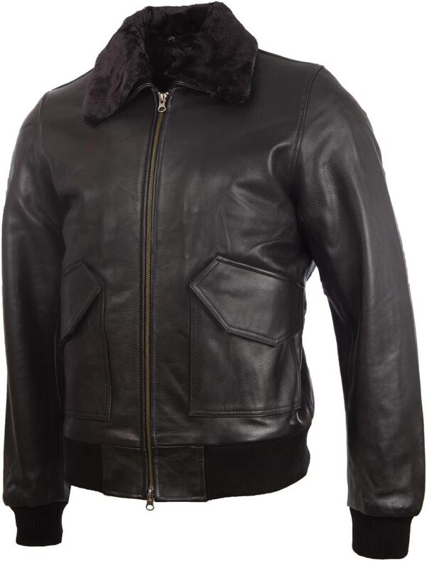 Aviatrix Blouson Aviateur en Cuir Veritable pour Homme (6KT4)