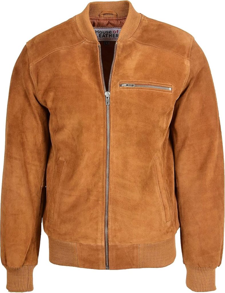 Test : blouson bomber House Of Leather en daim véritable pour homme