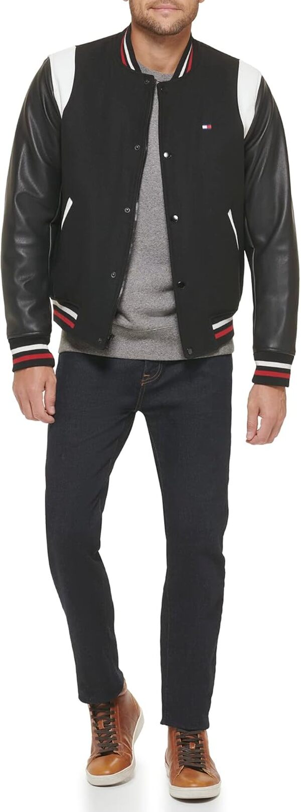 Tommy Hilfiger Blouson d'aviateur Mixte pour Homme Bomber Universitaire