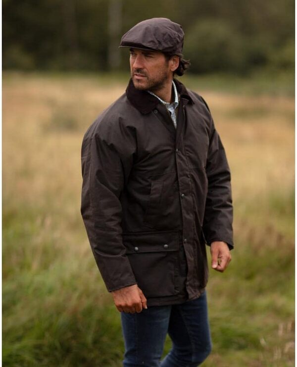 Walker & Hawkes - Veste cirée pour Homme - rembourrée - Chasse/Campagne - Marron