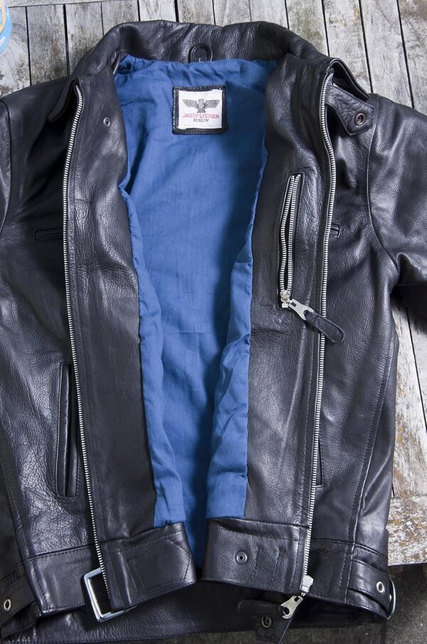 Noble House Homme Veste d'aviateur modèle Dit BF-109 Pilote de Chasse en Cuir de Taureau Noir