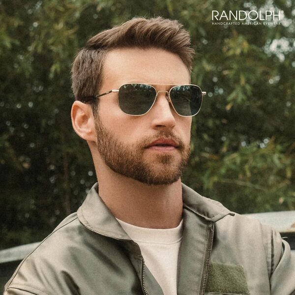 Randolph Classic Aviator Lunettes de soleil polarisées pour homme et femme 100 % UV
