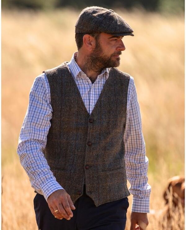 Walker & Hawkes - Dalston - Veston Classique pour Homme - Harris Tweed à Chevrons