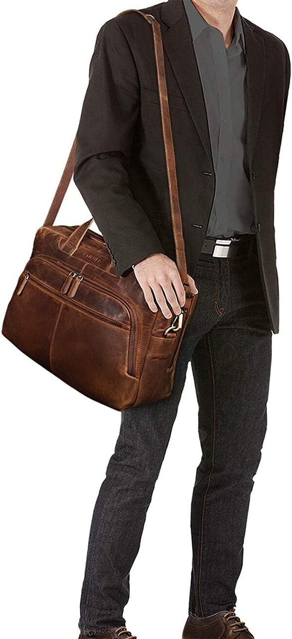 STILORD 'Lias' Sacoche en Cuir Véritable pour Hommes - Élégance pour Votre Prochain Meeting | Sacoche Grande pour Ordinateur Portable 15,6 Pouces Porte-Documents