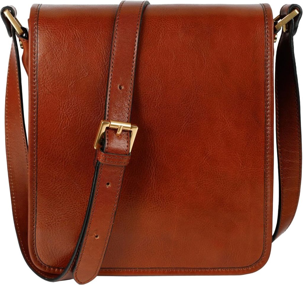 Test du sac à bandoulière en cuir Time Resistance