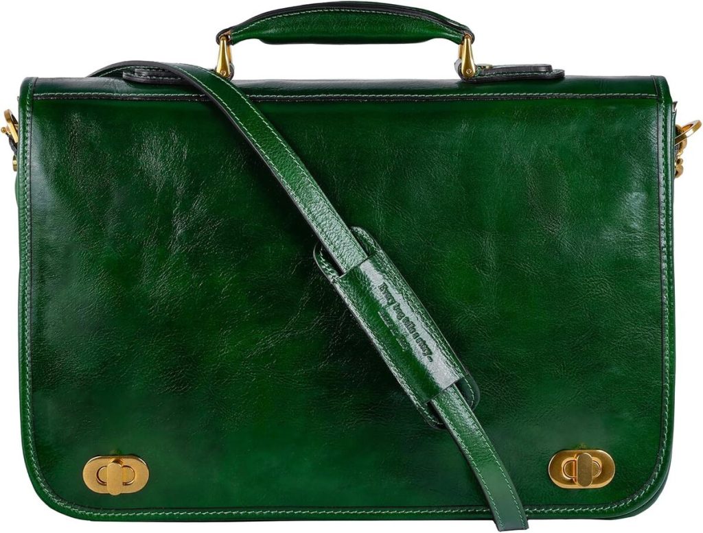 Test : porte-documents Time Resistance en cuir vert pour ordinateur 15