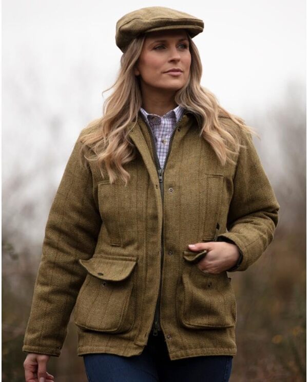 Walker & Hawkes - Veste Derby pour Femme - Tweed - pour la Chasse/Campagne - Sauge foncé