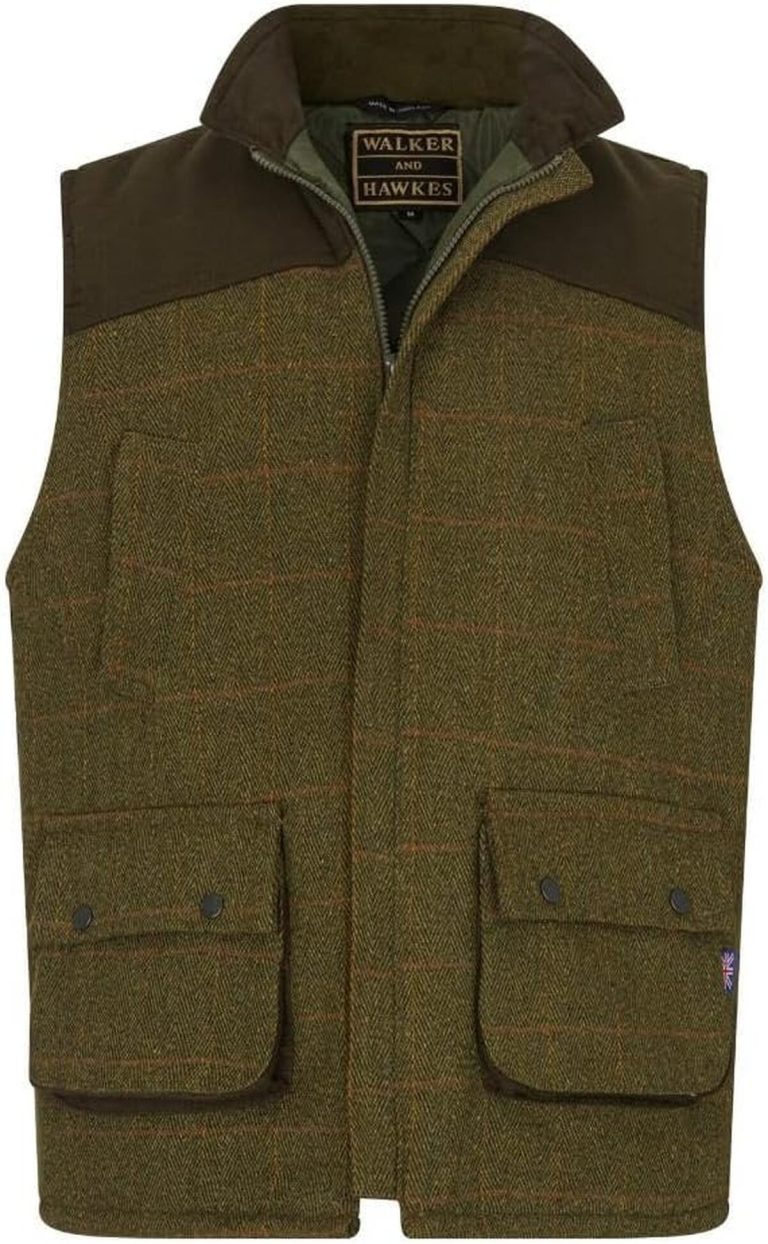 Avis sur le veston Walker & Hawkes : tweed sauge foncé modèle M