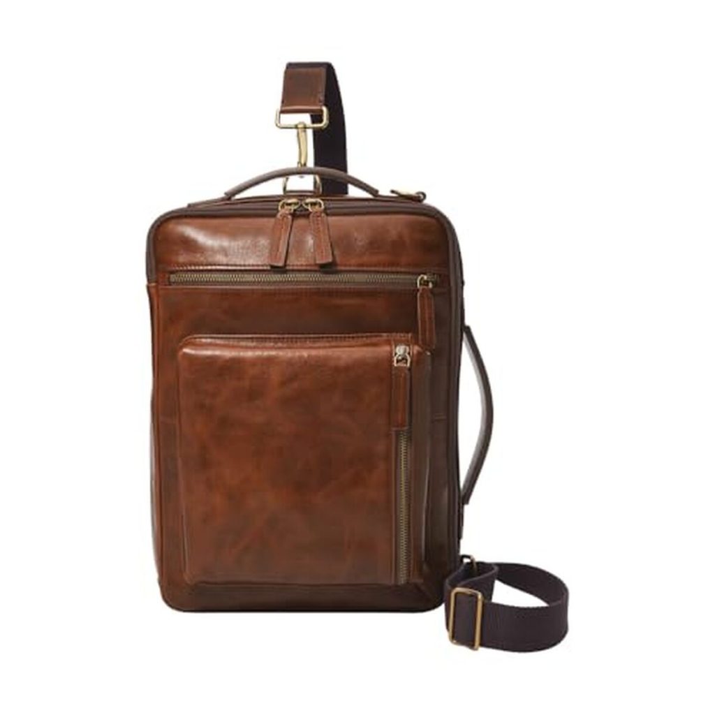 Test du sac reporter Fossil Buckner en cuir pour homme