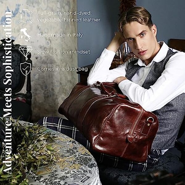 Découvrez notre avis sur le sac de voyage time resistance en cuir véritable marron : un parfait mélange d'élégance et de praticité pour vos escapades