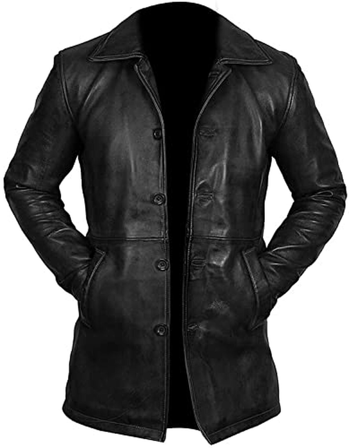 Avis sur le blazer en cuir véritable noir pour homme