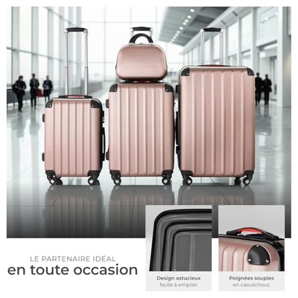 Découvrez notre test complet des 4 valises multifonctions TecTake or rose : qualité, durabilité et fonctionnalités pour vos voyages en famille. 