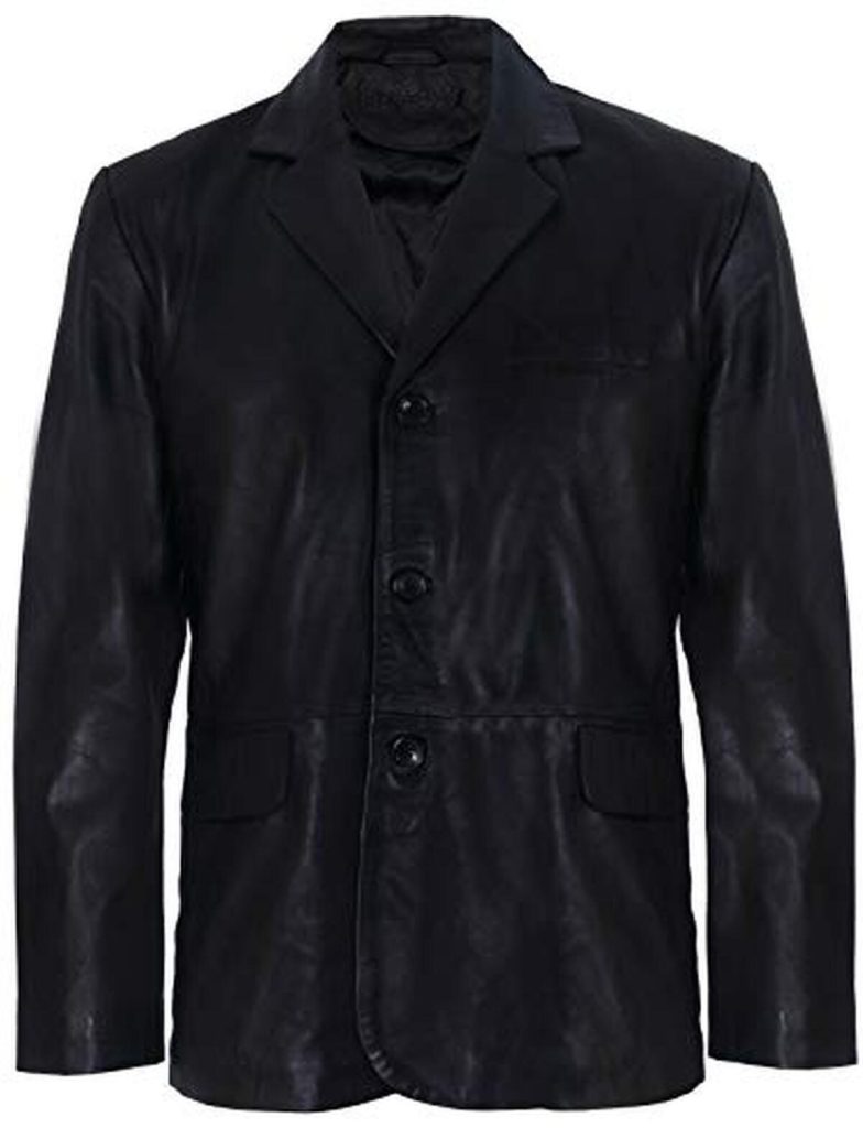 Avis : veste en cuir noir Ancien Italien L