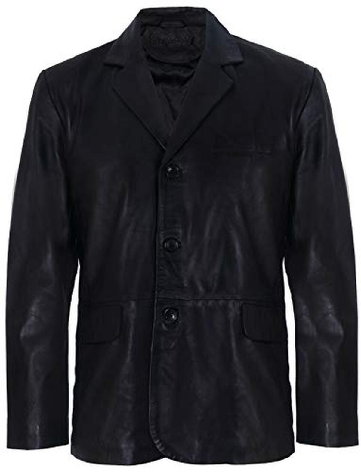 Avis : veste en cuir noir Ancien Italien L