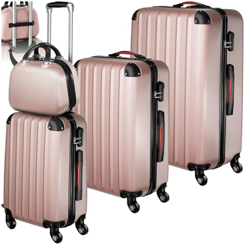 Test des valises multifonctions TecTake : 4 valises or rose
