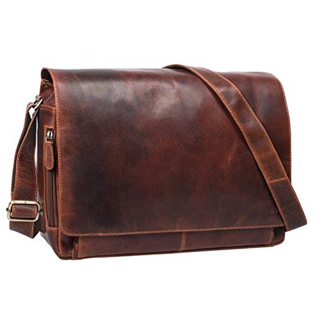 Test du sac messenger 'Tom' cuir marron 15 pouces