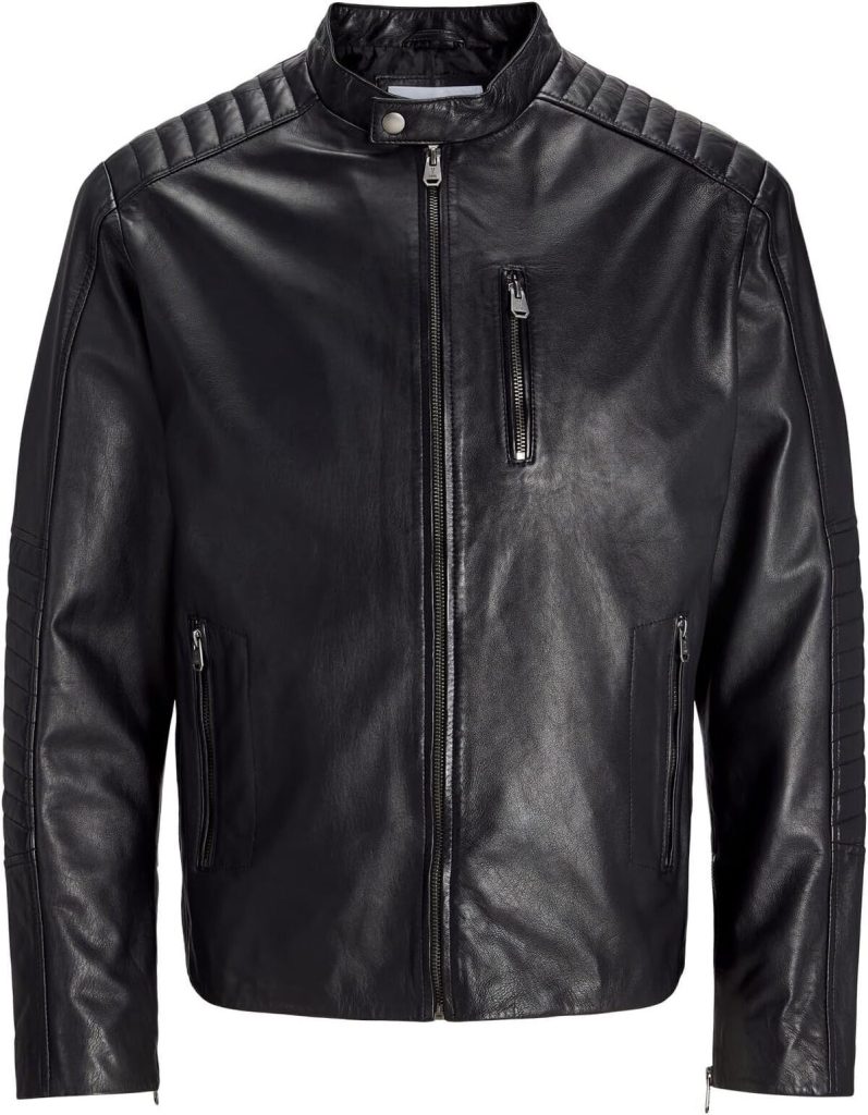 Test veste cuir JACK&JONES JJELIAM noire