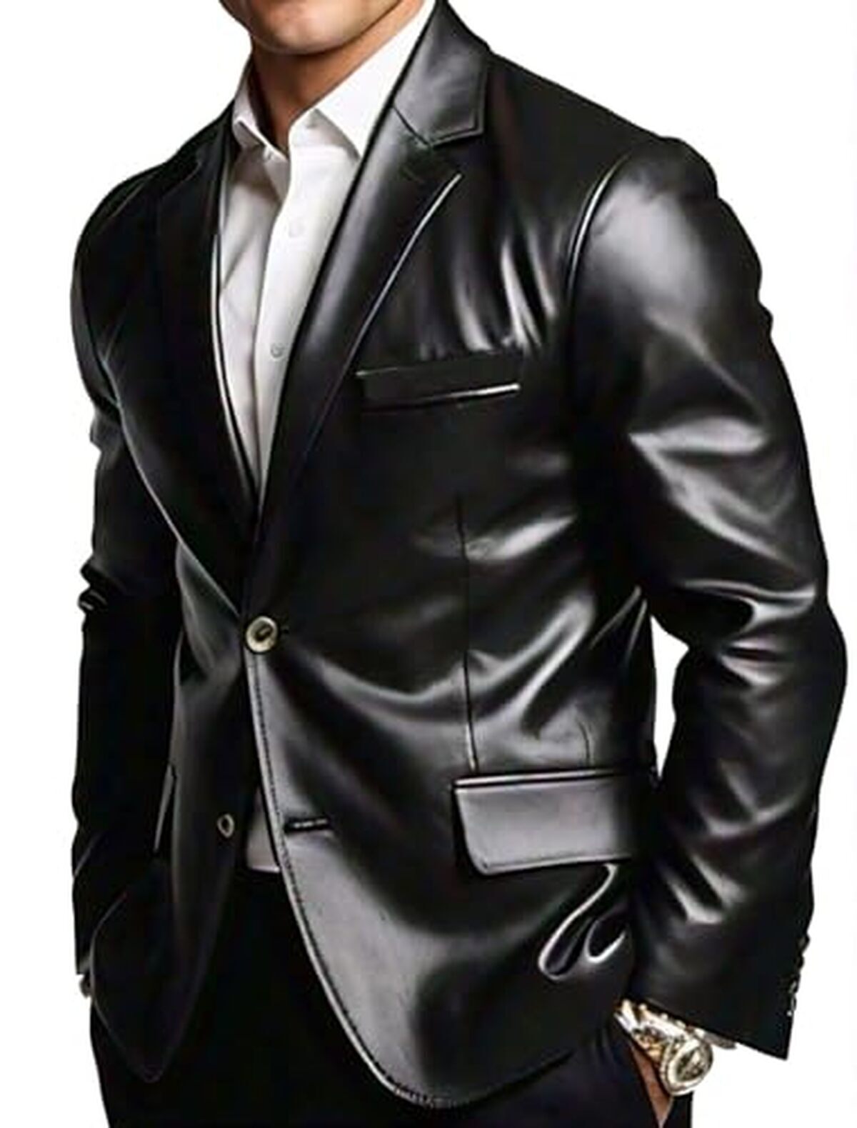Test : veste en cuir AAOutfitz blazer noir pour homme
