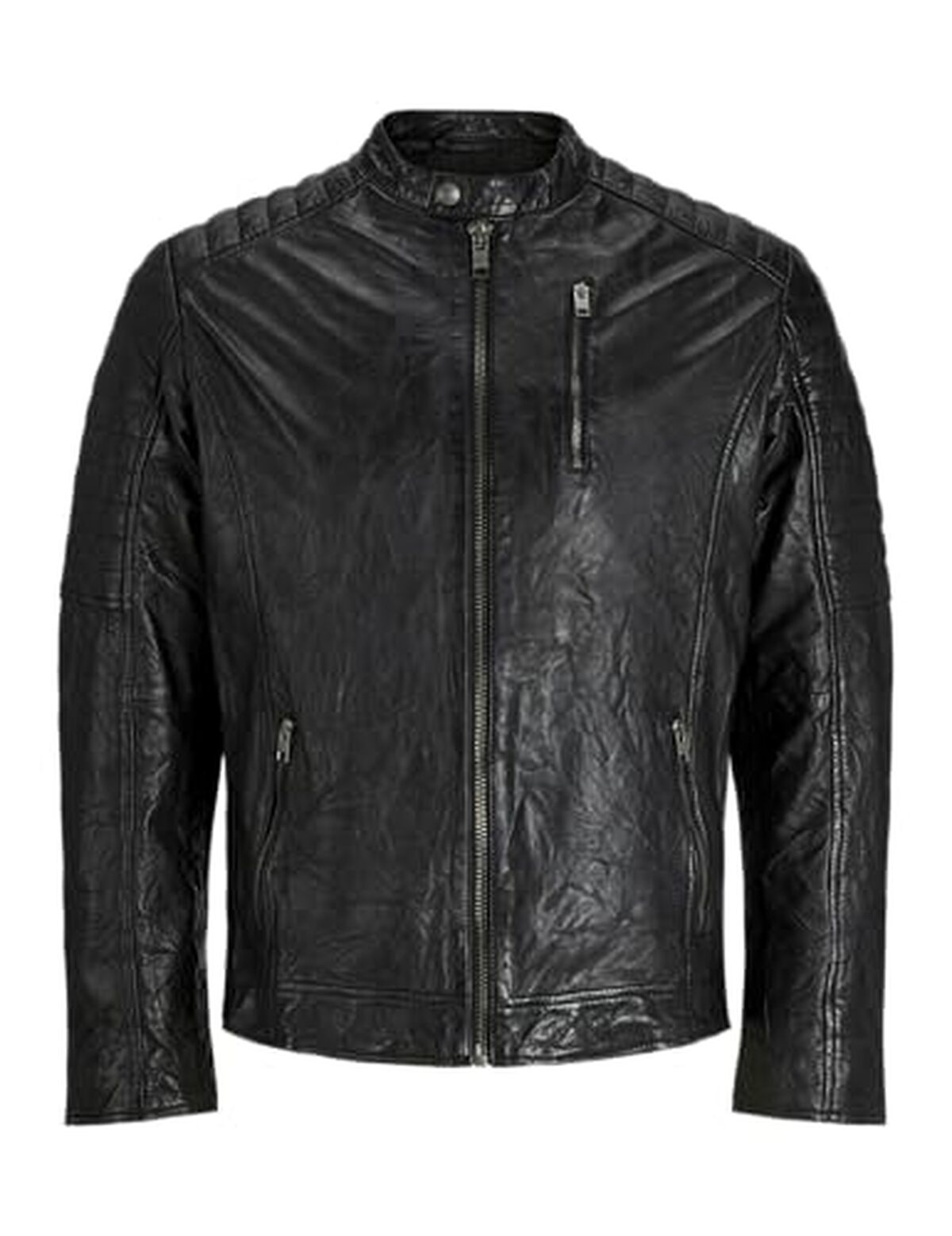 Test : veste en cuir Jjerichard Noos de JACK & JONES, noir, s