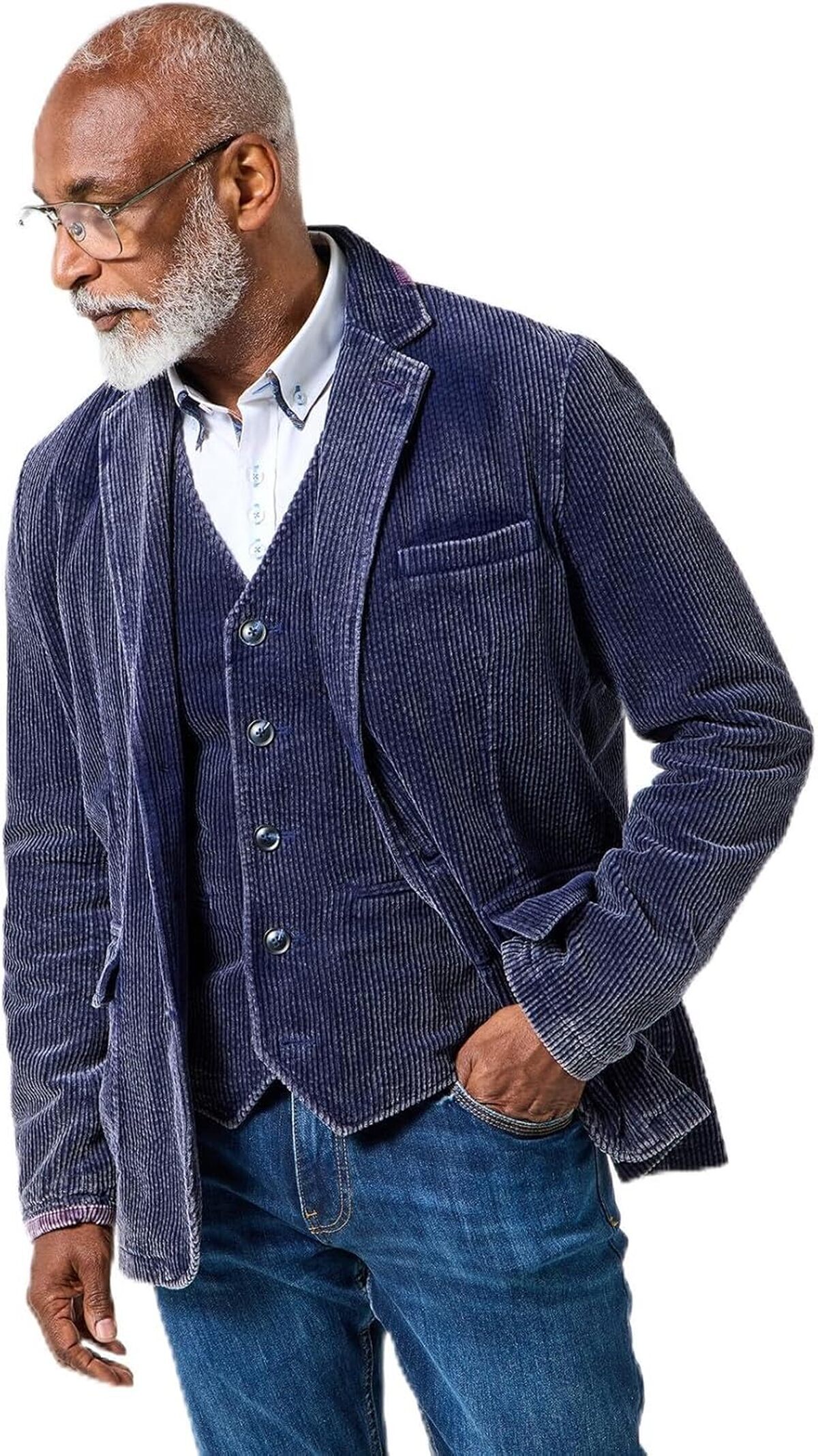 Avis : blazer en velours côtelé Joe Browns bleu marine pour homme