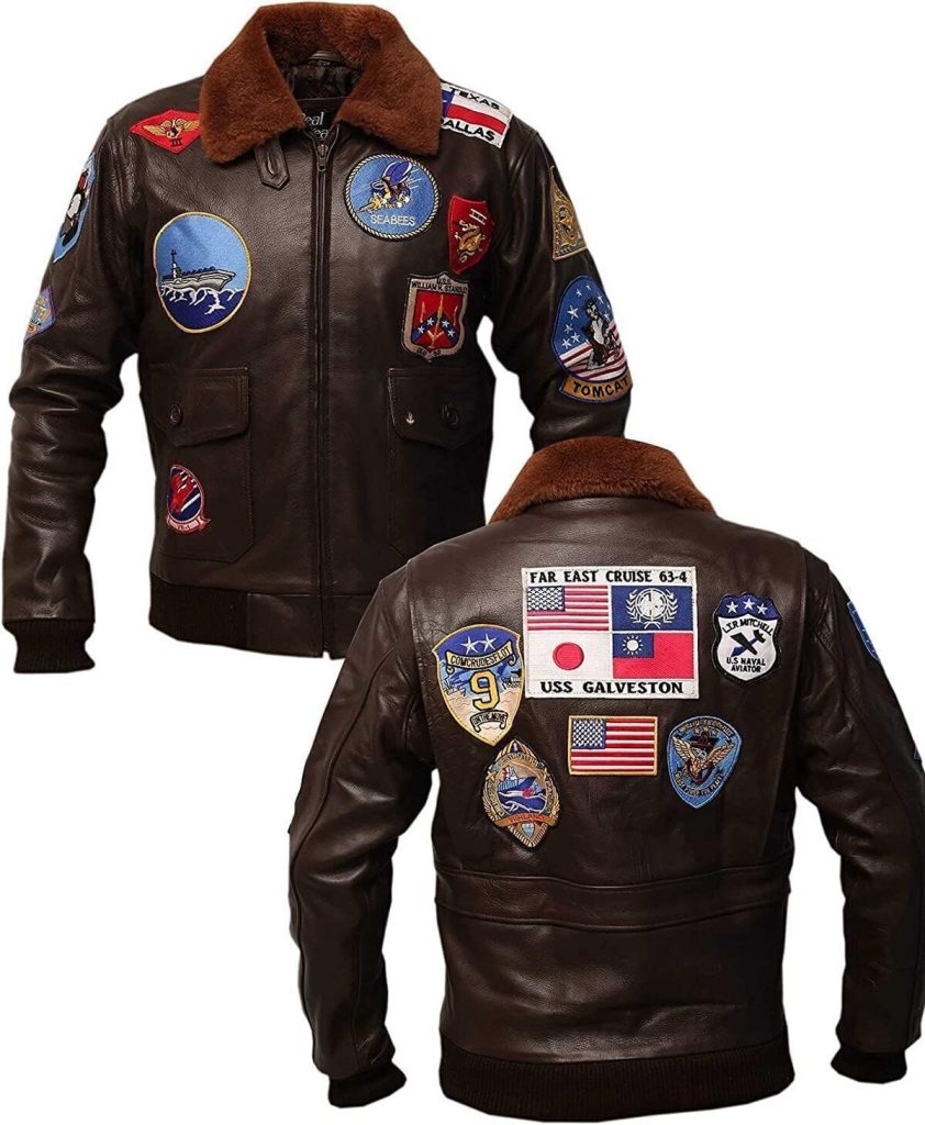 Avis : blouson aviateur Vintagearc en cuir et fourrure, xL marron