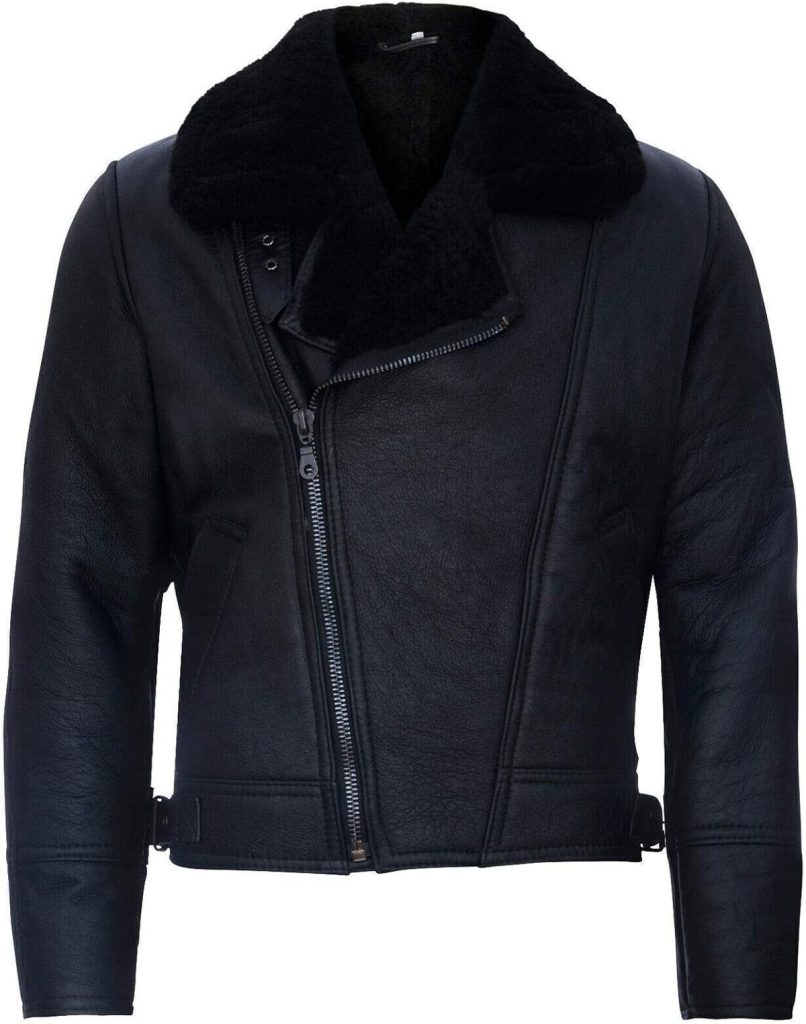 Avis : veste aviateur en cuir noir pour homme