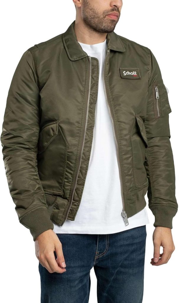 Test : bombers Schott NYC mixte 210100rs army kaki