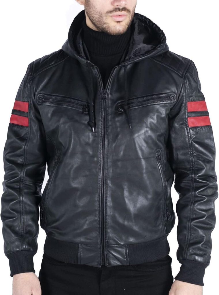 Test : veste homme en cuir véritable avec capuche bomber USA